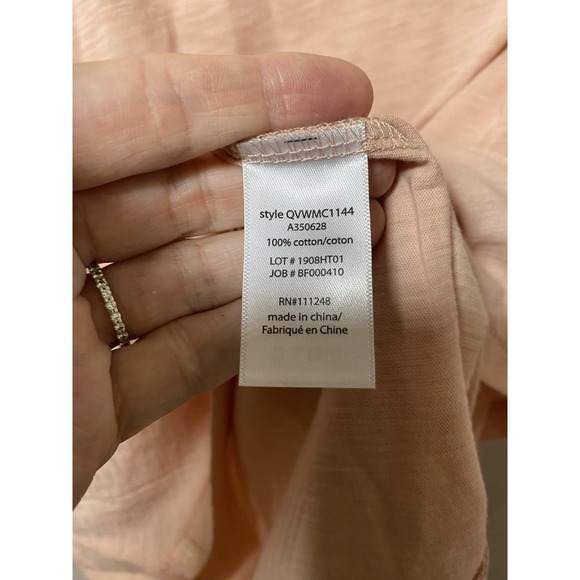 Barefoot Dreams Malibu Collection T-Shirt SMALL Pink Washed Cotton Tee Shirt - Picture 5 of 6